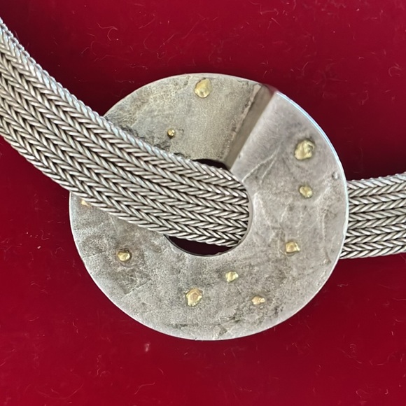 🟡 VINTAGE GERMAN STERLING SIGNED HANDERBEIT MEDALLION NECKLACE - Picture 2 of 9